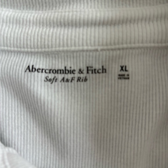 Abercrombie & Fitch White Soft Ribbed Collar Tank Top Bodysuit Size XL - Picture 3 of 7